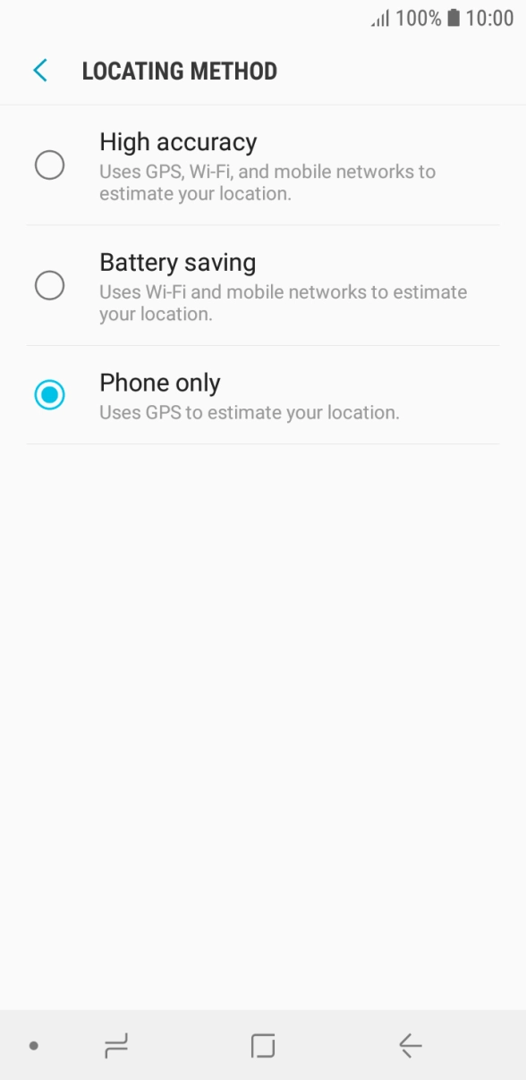 If you select High accuracy, your phone can find your exact position using the GPS satellites, the mobile network and nearby WiFi networks. Satellite-based GPS requires a clear view of the sky.