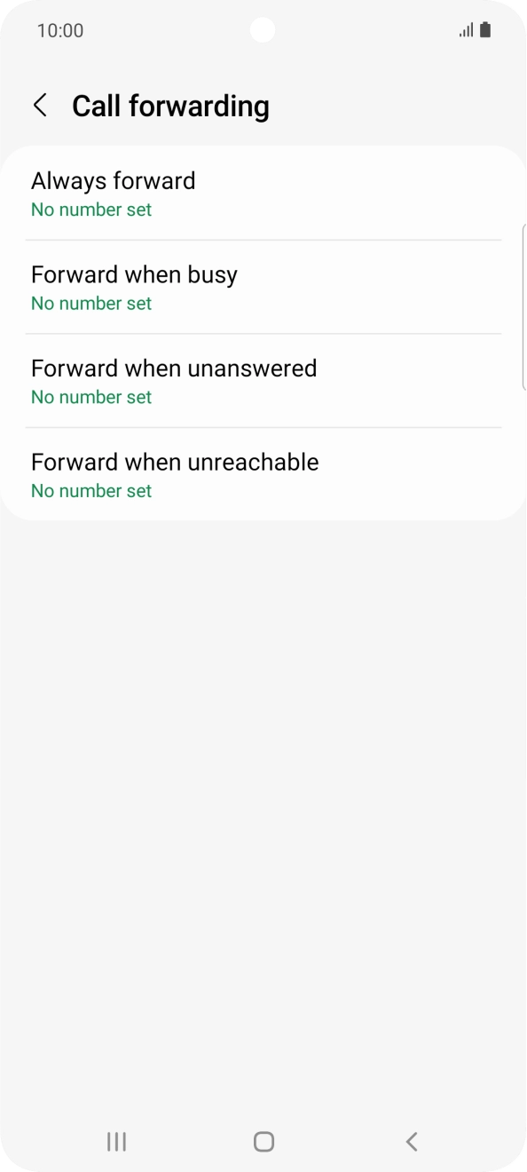 Press the required divert type.