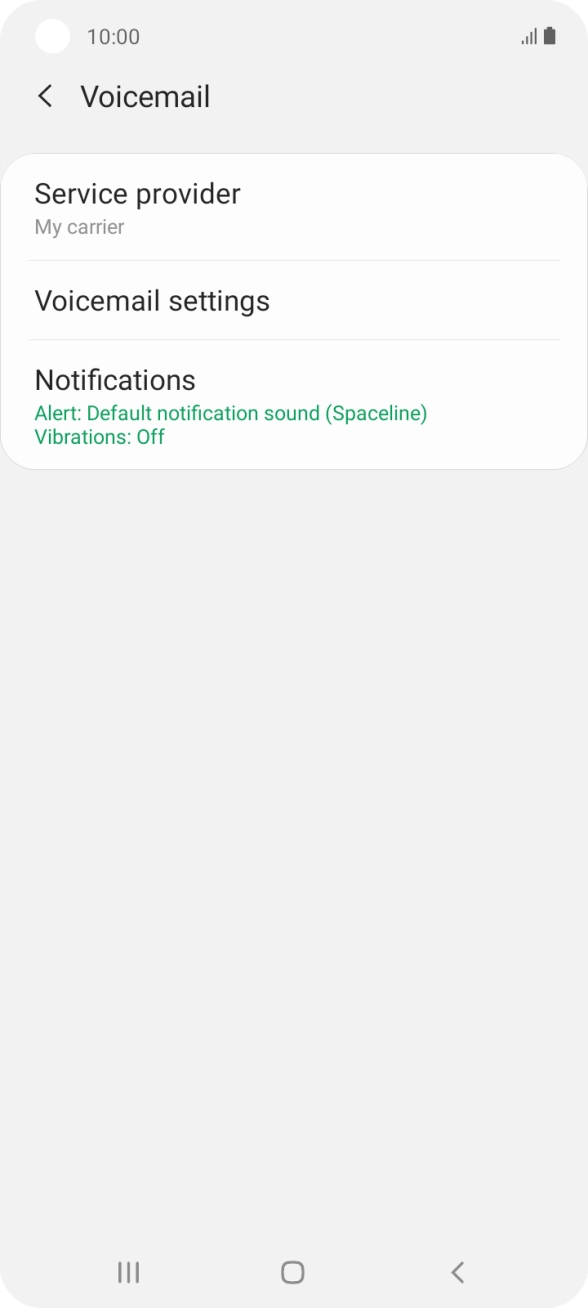 Press Voicemail settings.