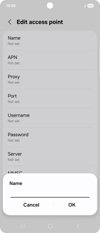 Key in O2 UK Internet and press OK.