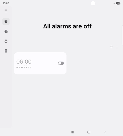 Press the set new alarm icon.