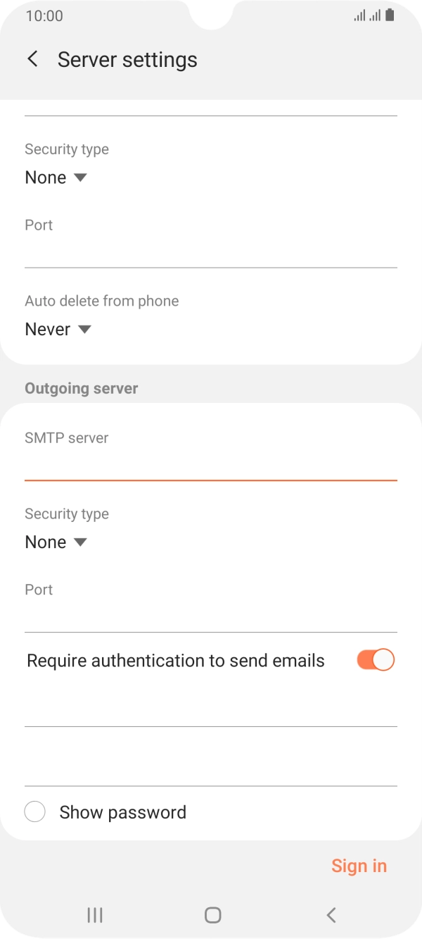 Press the drop down list below 'Security type'. Press the drop down list below 'Security type'.