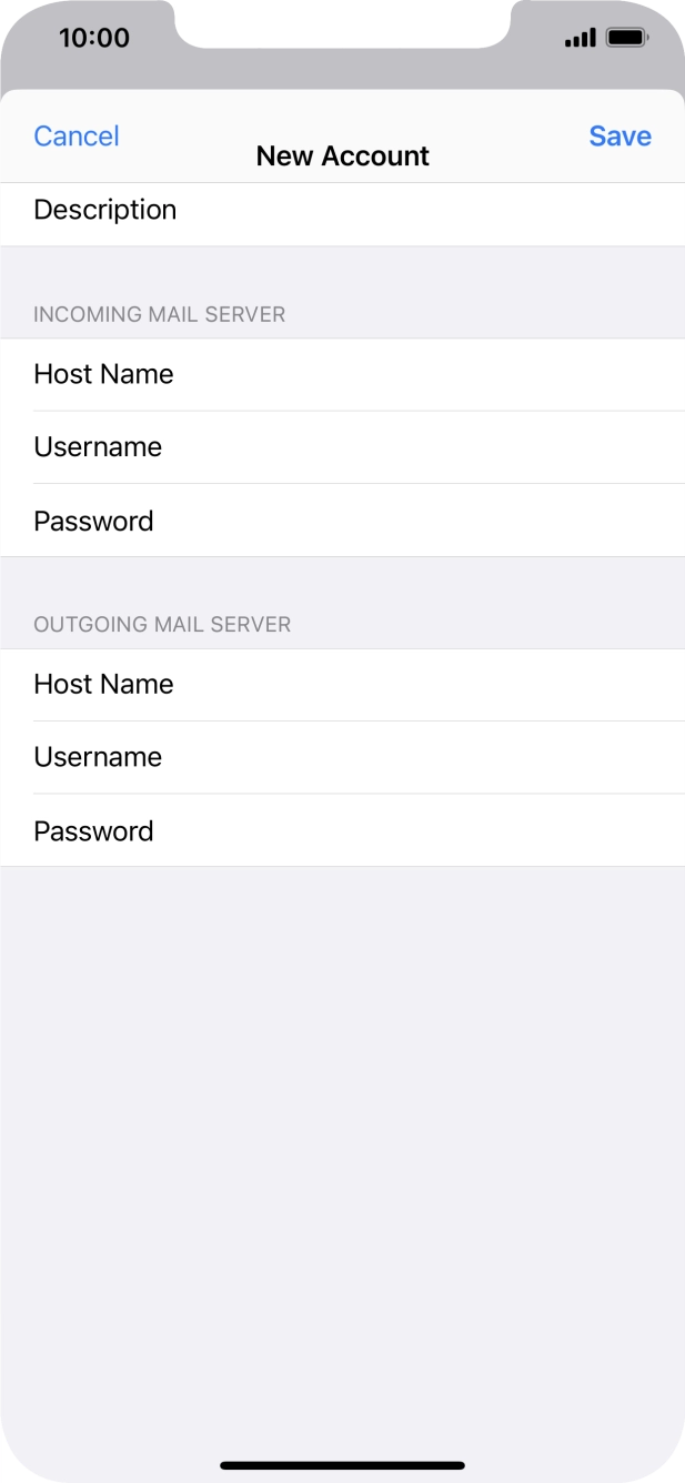 Press Save. Your email account has now been set up. To select more settings for incoming and outgoing server, proceed with the following steps. Press Save. Your email account has now been set up. To select more settings for incoming and outgoing server, proceed with the following steps.