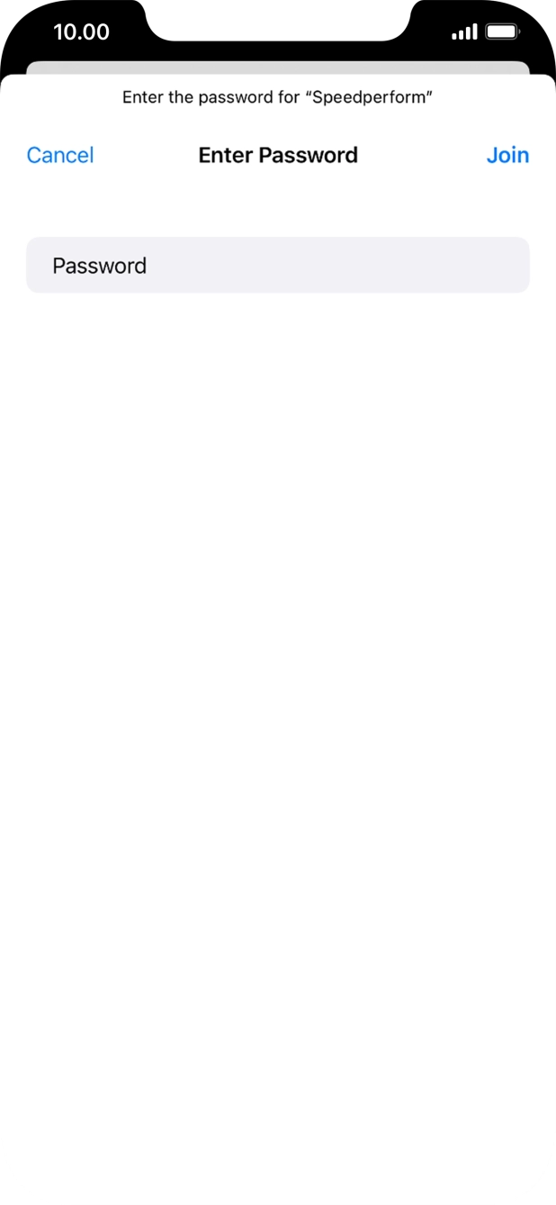 Key in the password for the WiFi network and press Join.