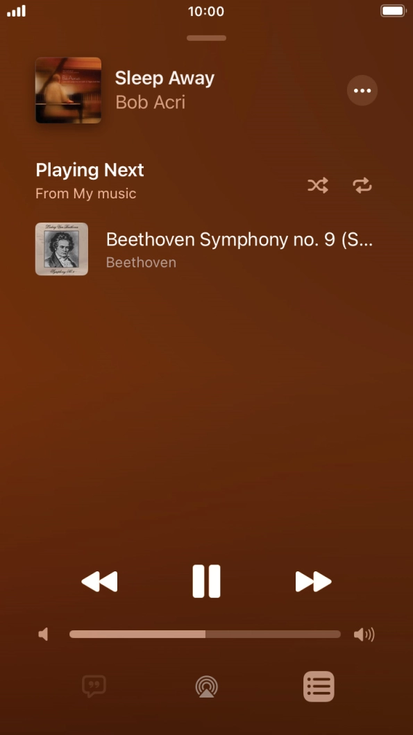 Press the shuffle icon to turn the function on or off. Press the shuffle icon to turn the function on or off.