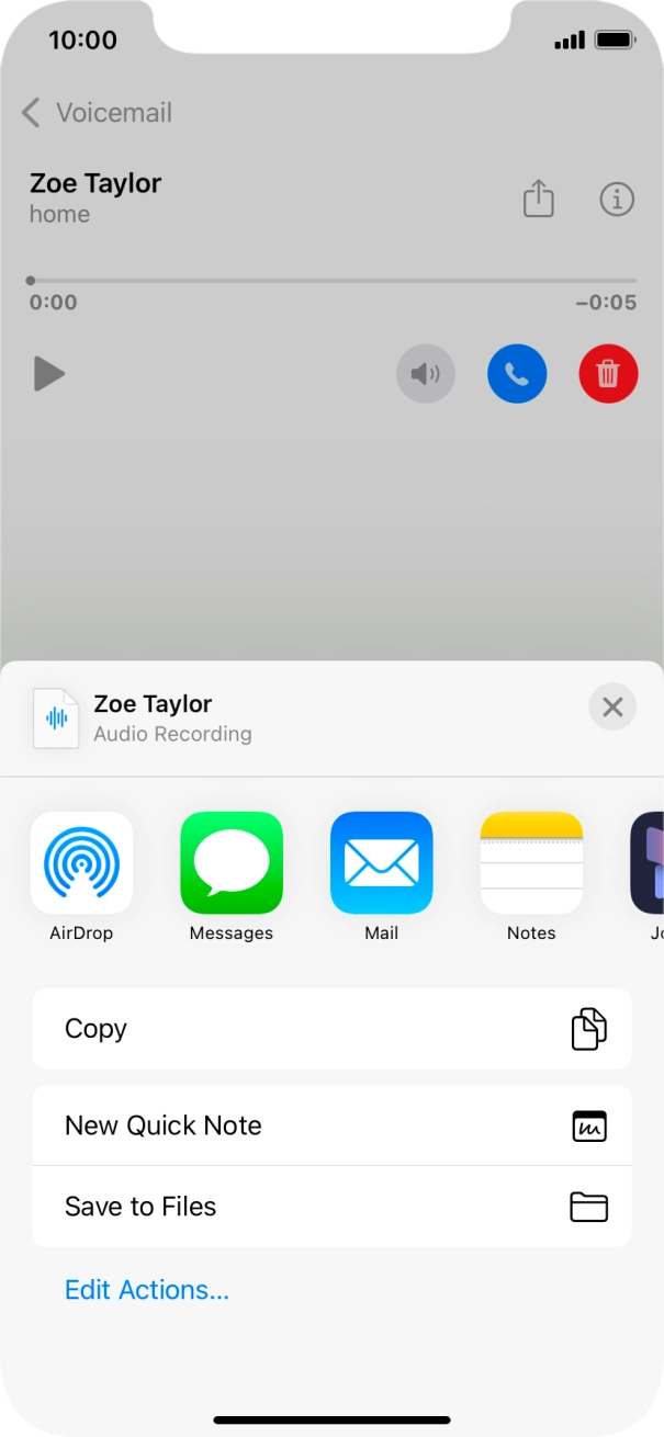 Press the required setting and follow the instructions on the screen to share or save the message. Press the required setting and follow the instructions on the screen to share or save the message.