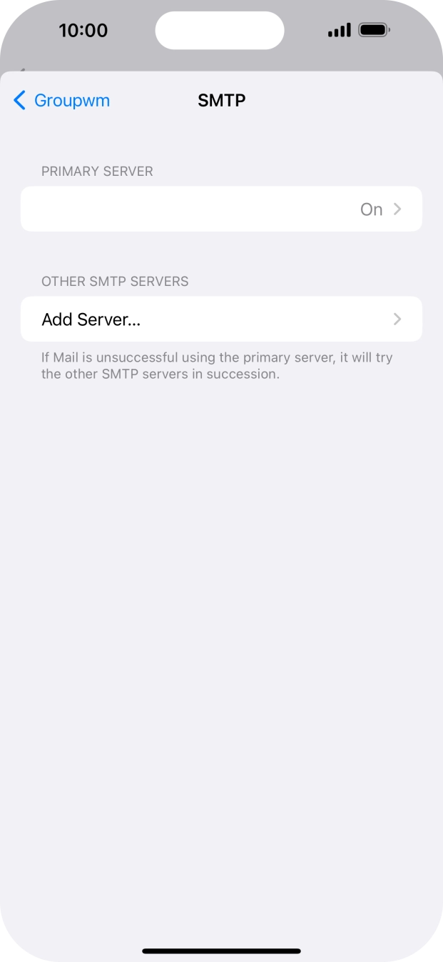 Press the field below 'PRIMARY SERVER'. Press the field below 'PRIMARY SERVER'.