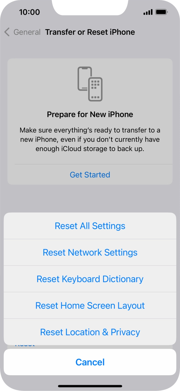 Press Reset All Settings.