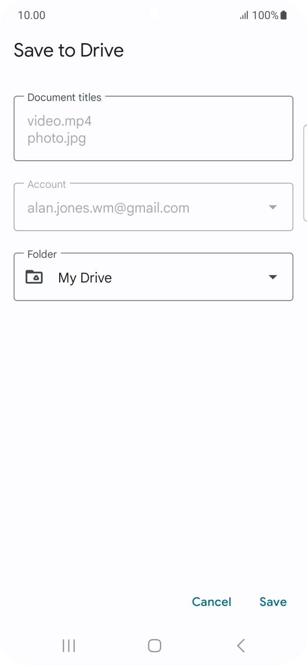 Press the field below 'Folder' and go to the required folder.