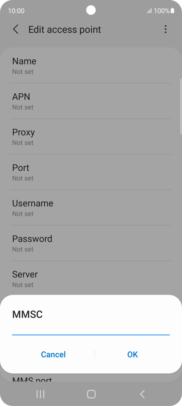 Key in http://mmsc.mms.o2.co.uk:8002 and press OK.
