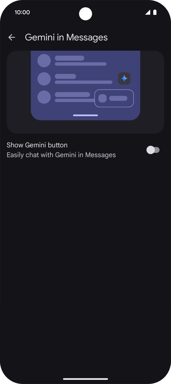 Press the indicator next to 'Show Gemini button' to turn on the function.