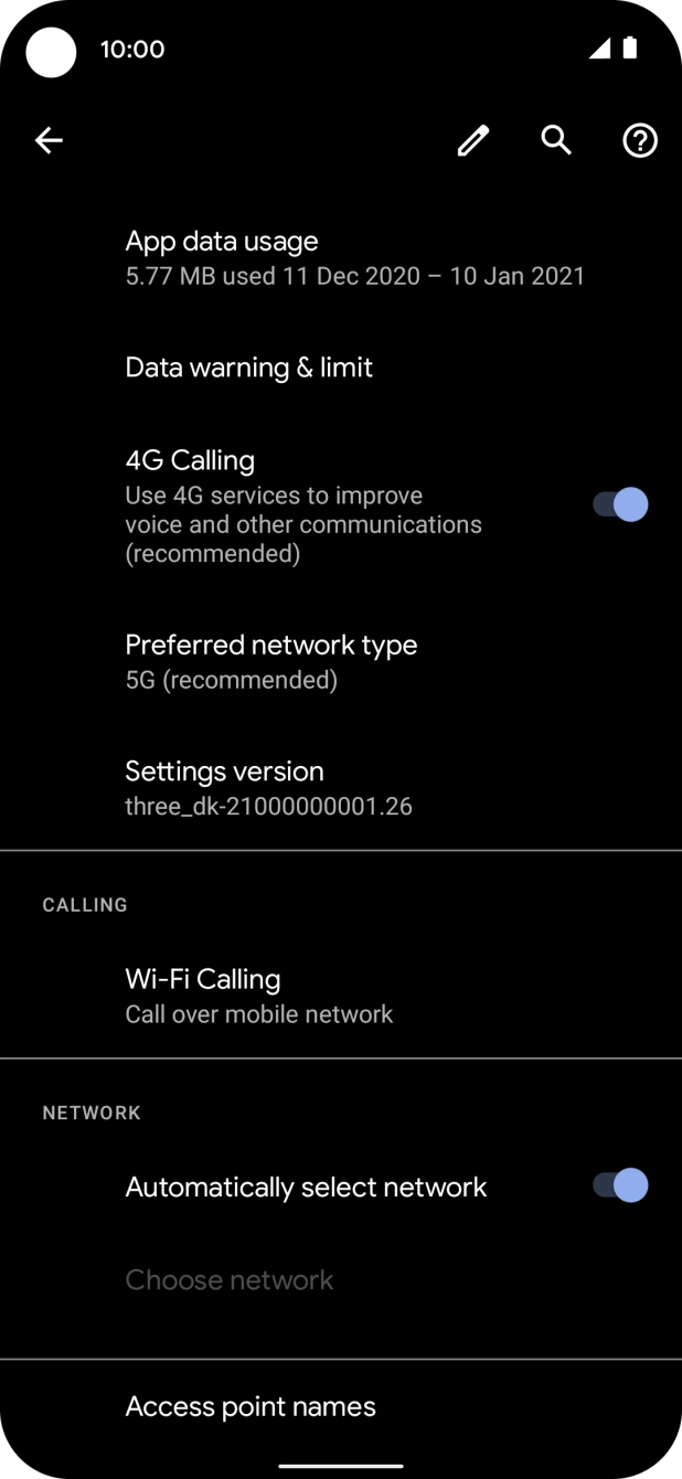 Press Access point names. Press Access point names.