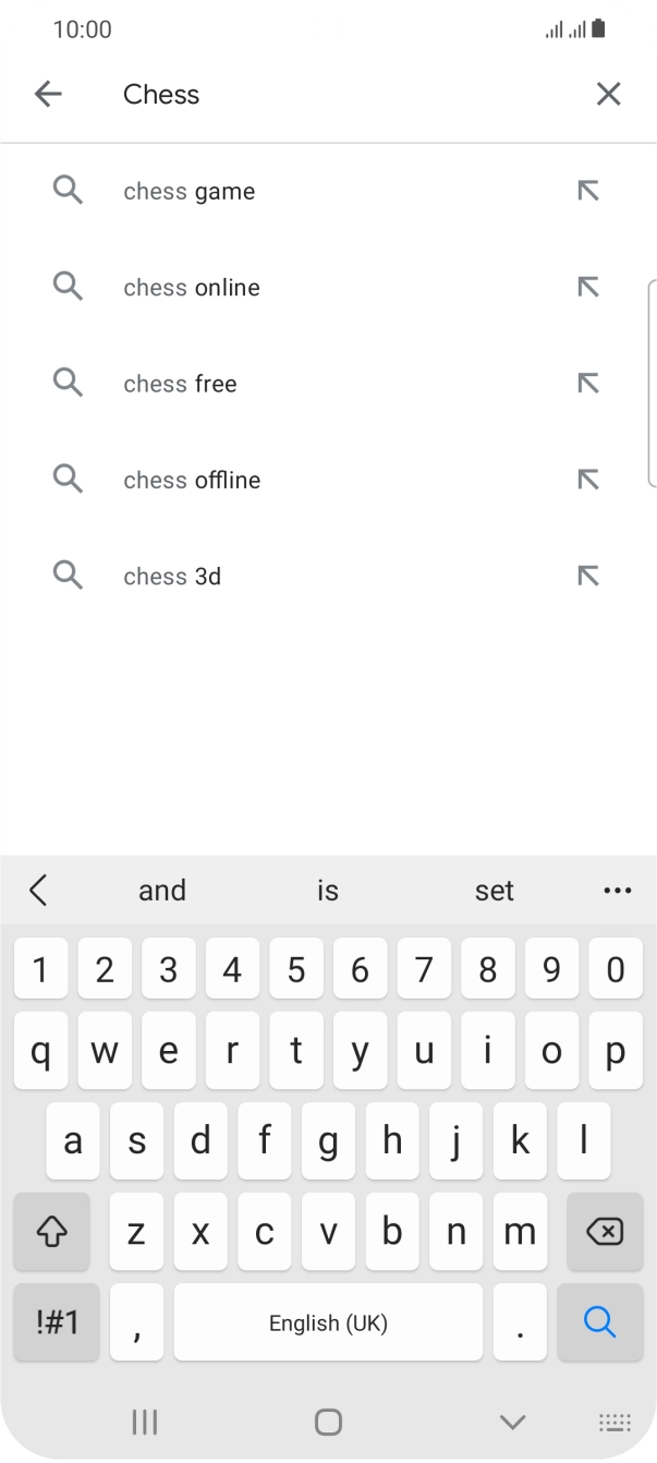 Key in the name or subject of the required app and press the search icon.