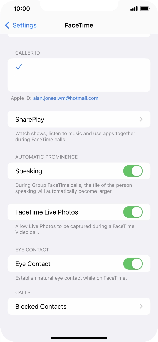 Press the indicator next to 'Speaking' to turn the function on or off. Press the indicator next to 'Speaking' to turn the function on or off.