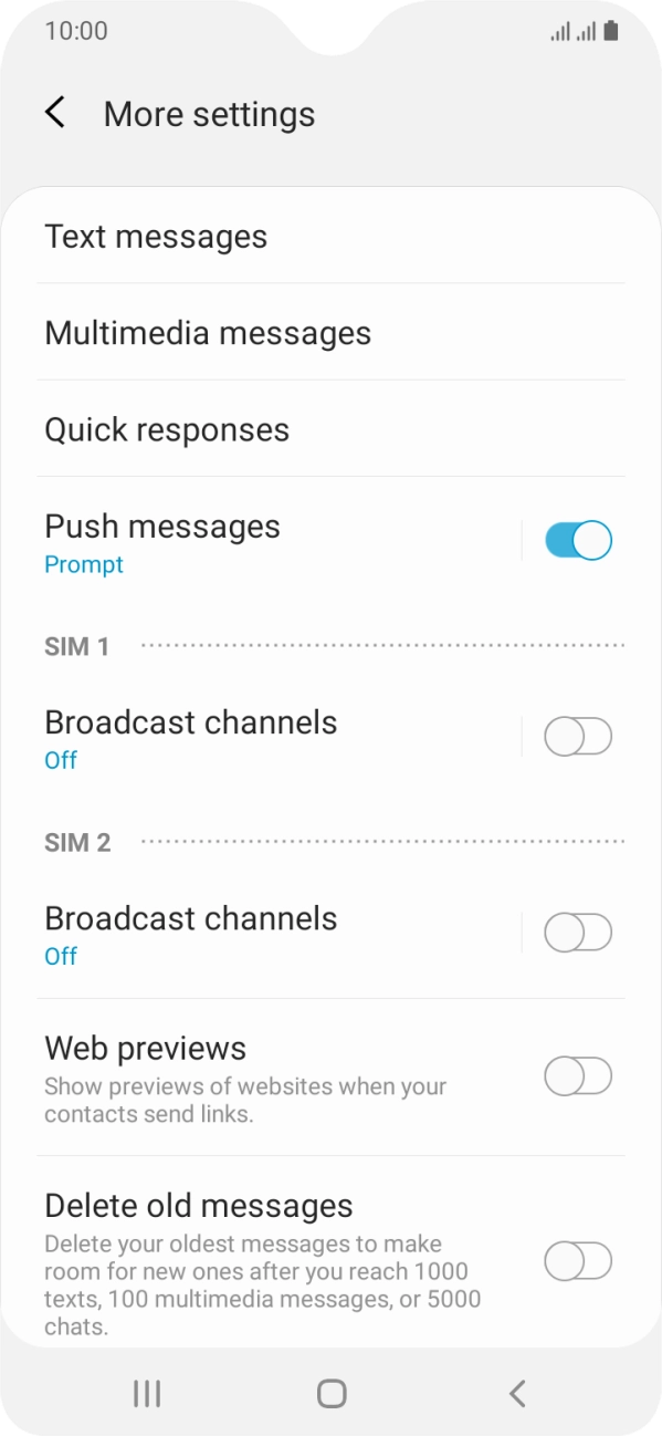 Press Text messages. Press Text messages.