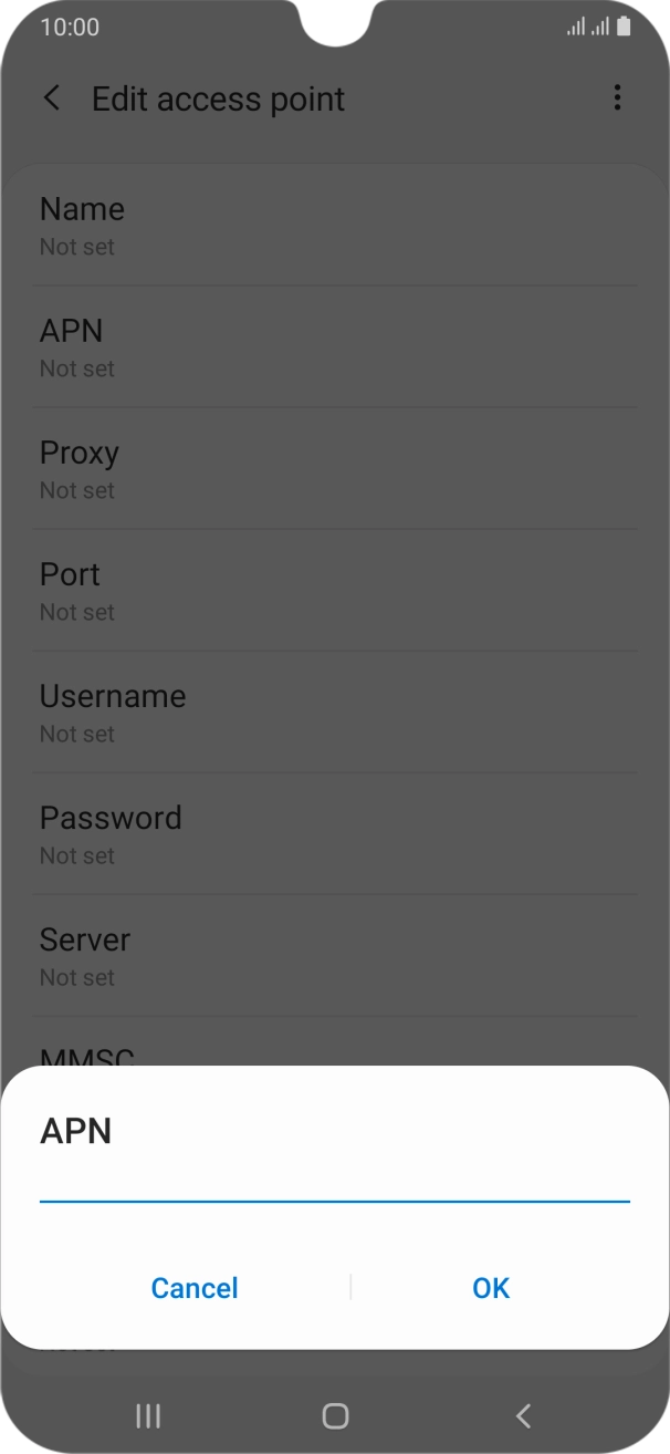 Key in wap.o2.co.uk and press OK.