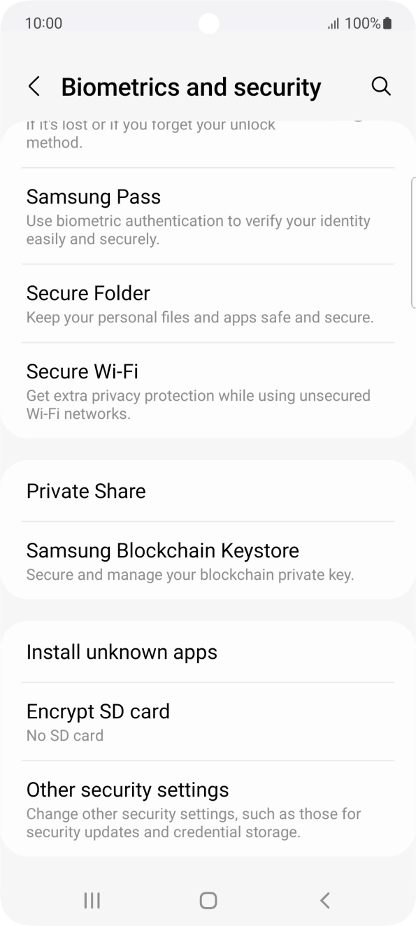 Press Other security settings.