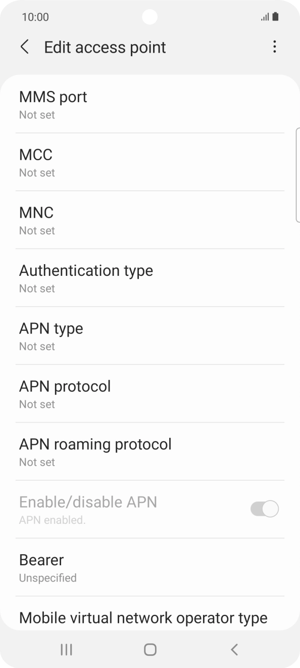 Press MMS port. Press MMS port.