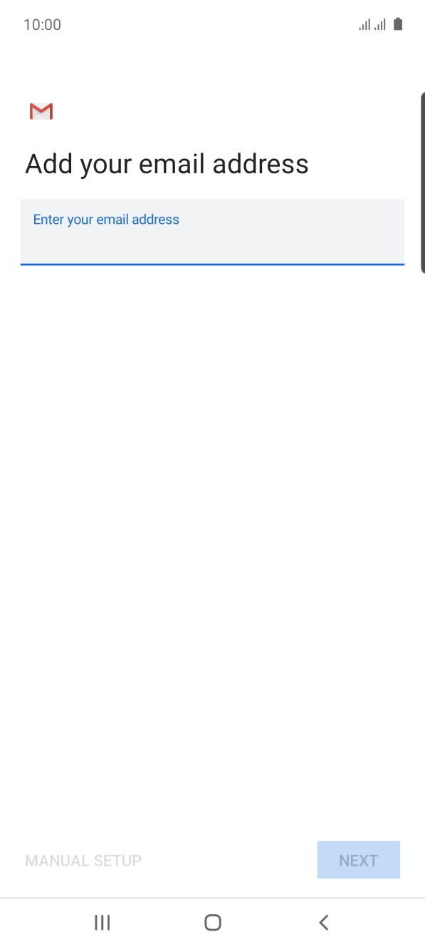 Press the field below 'Enter your email address' and key in your email address.