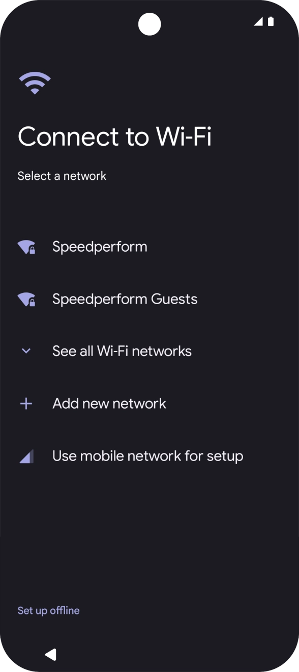 Press the required WiFi network. Press the required WiFi network.