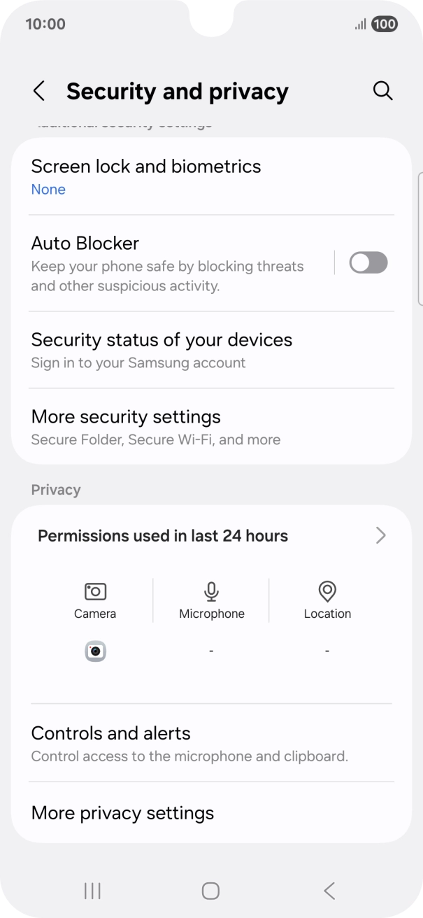 Press More security settings.