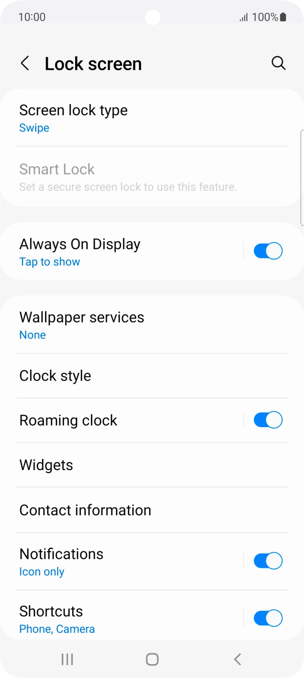 Press Screen lock type. Press Screen lock type.