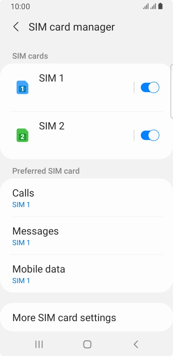 Press the required SIM.
