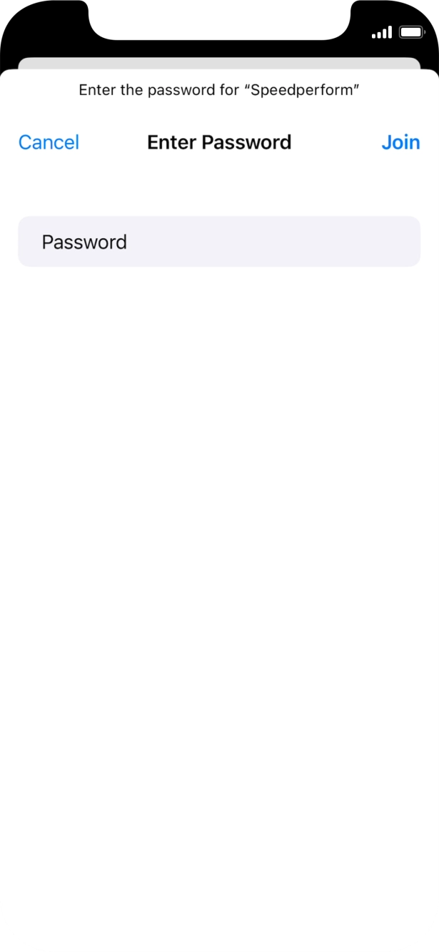 Key in the password for the WiFi network and press Join.