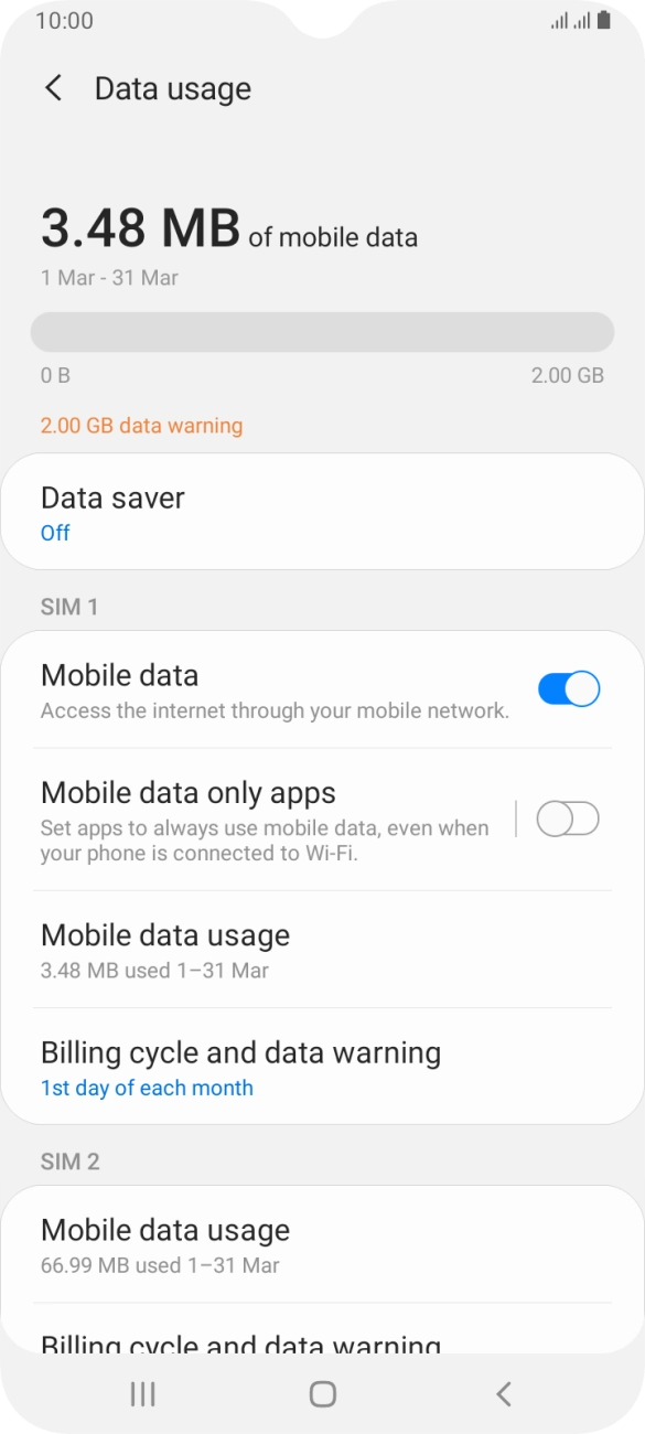 The total data usage is displayed.