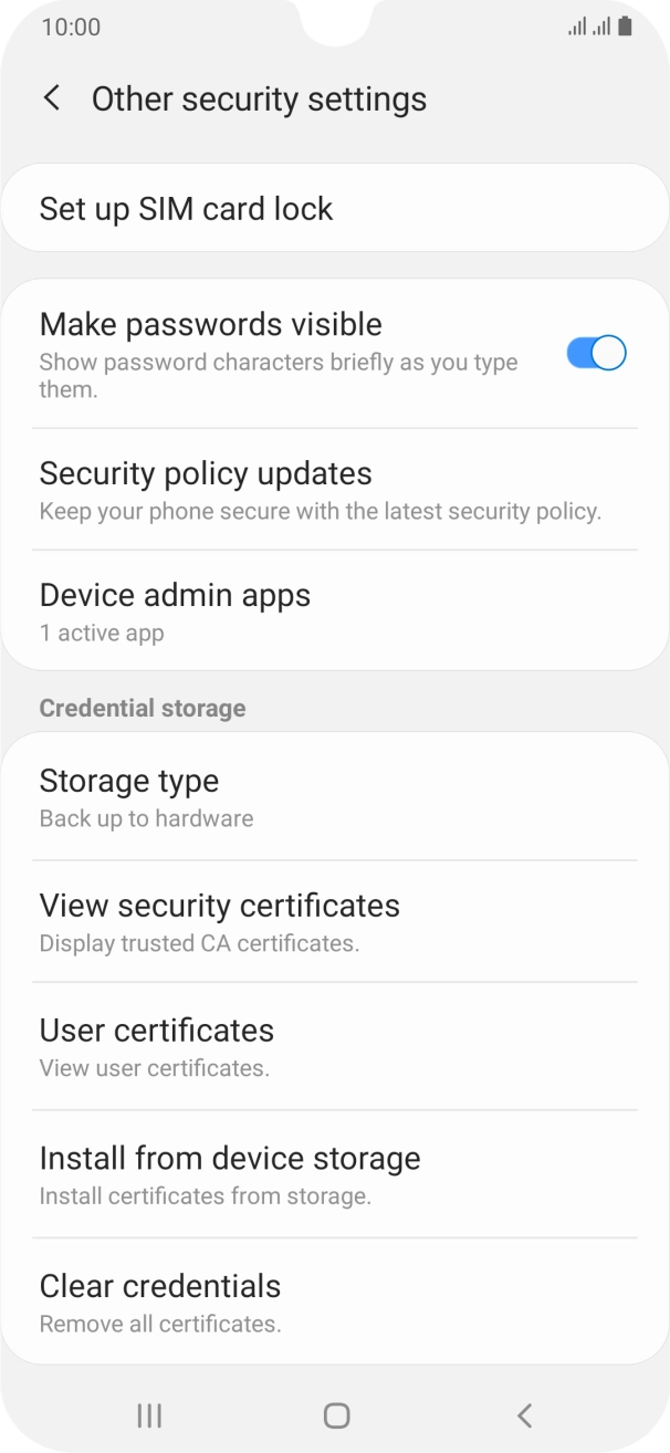 Press Set up SIM card lock.