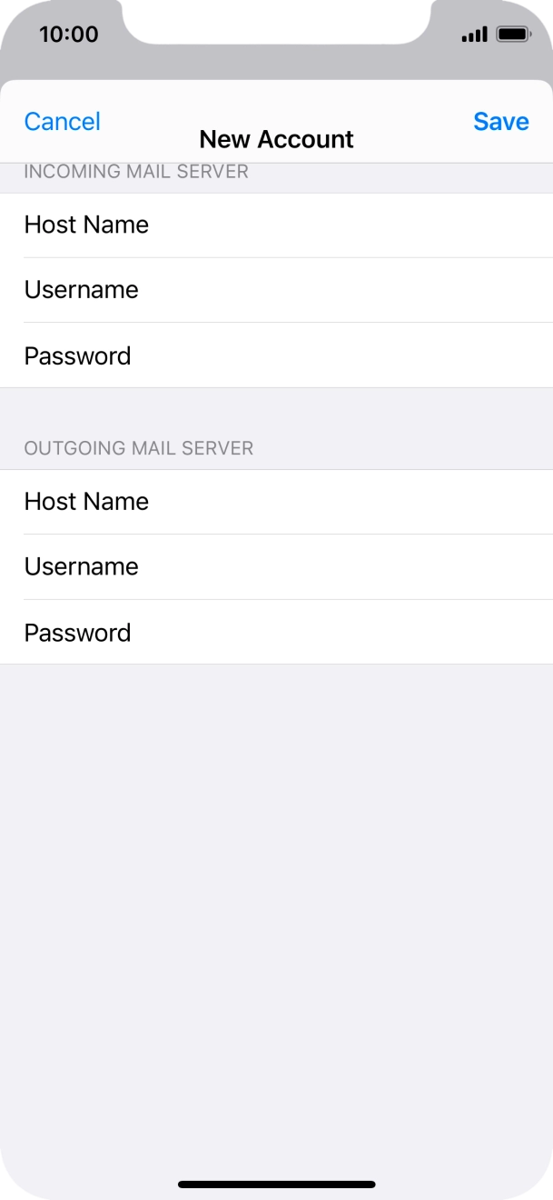 Press Save. Your email account has now been set up. To select more settings for incoming and outgoing server, proceed with the following steps. Press Save. Your email account has now been set up. To select more settings for incoming and outgoing server, proceed with the following steps.