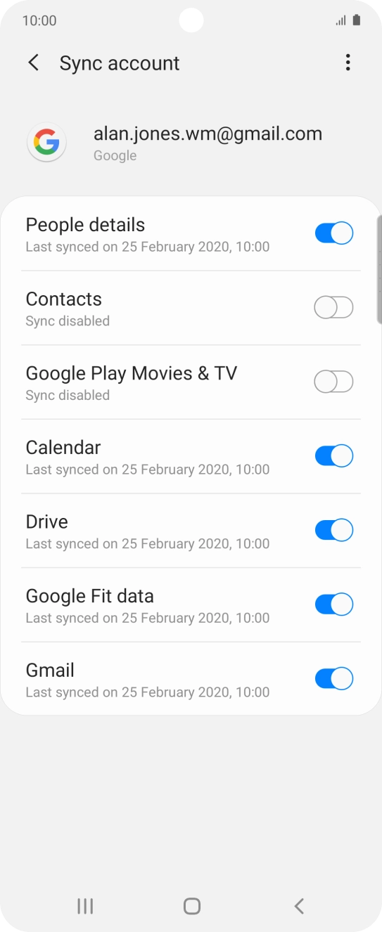 Press the indicator next to 'Contacts' to turn on the function.