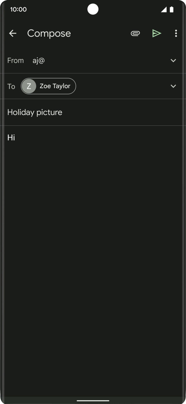 Press the attachment icon. Press the attachment icon.