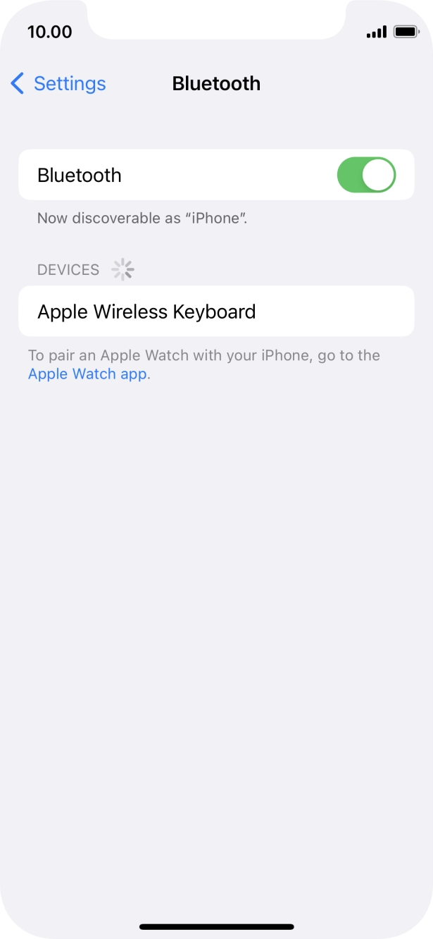 Press the required Bluetooth device and follow the instructions on the screen to pair the device with your phone.