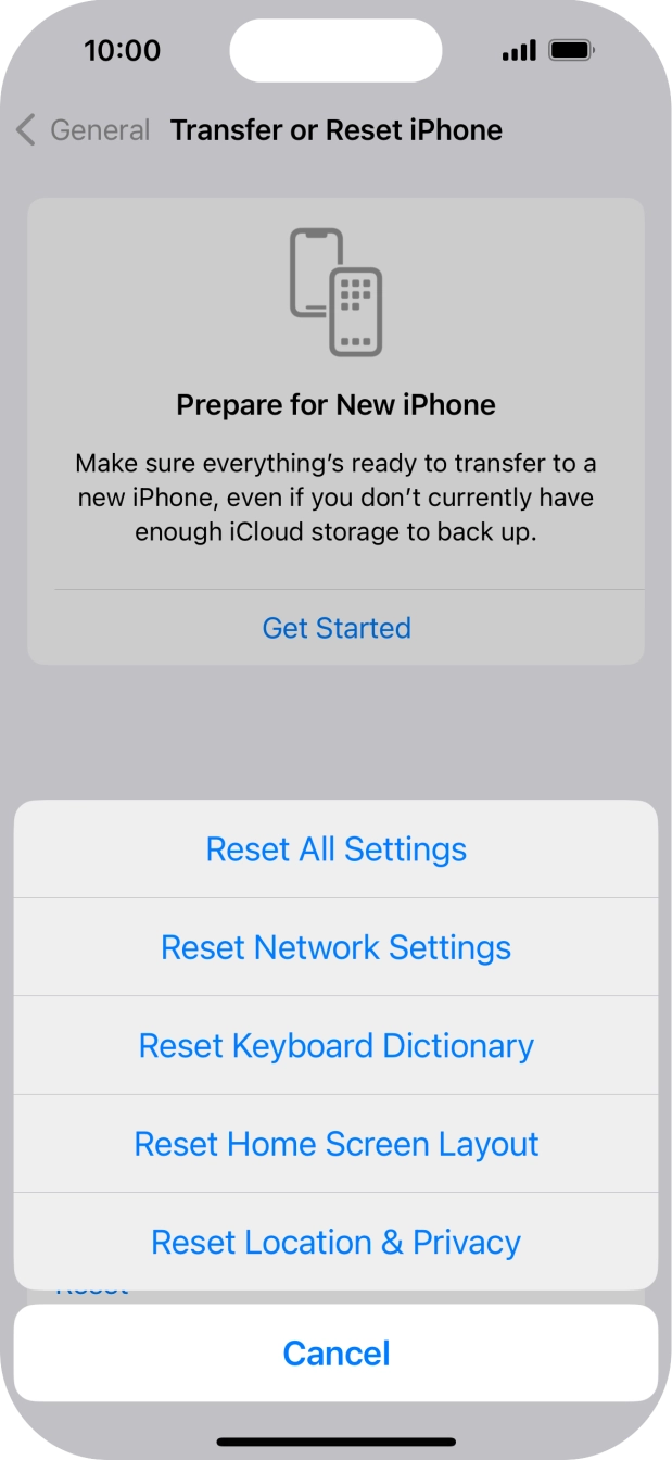 Press Reset Network Settings.