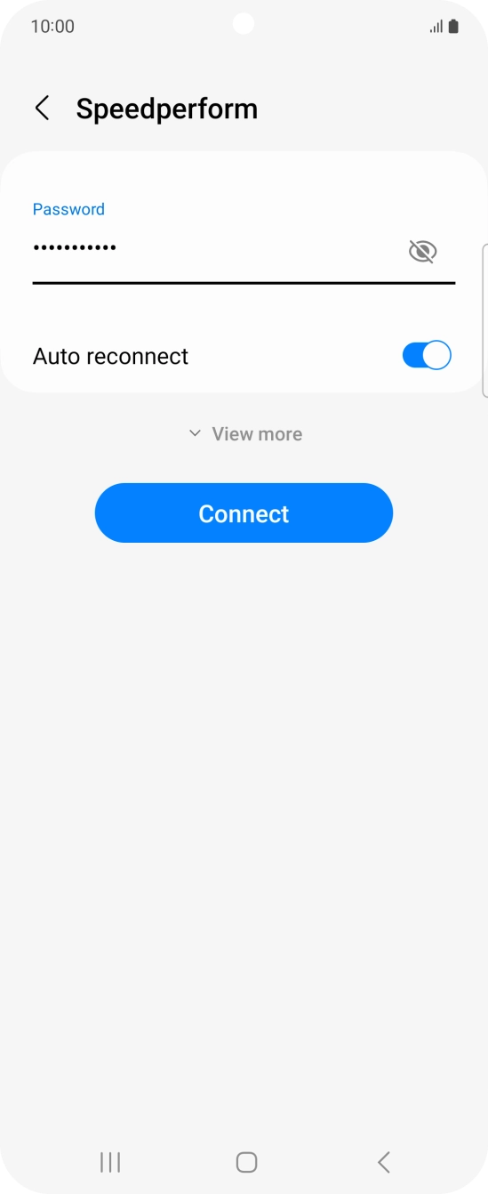 Key in the password for the WiFi network and press Connect.