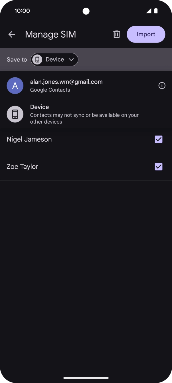 Press the required Google account. Press the required Google account.