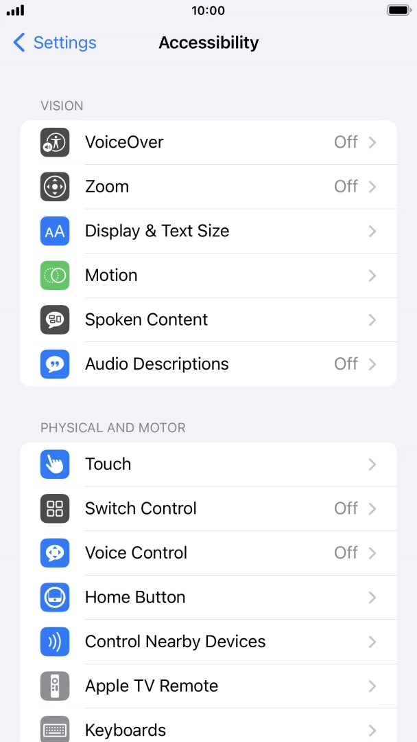 Press the required category below 'VISION' and follow the instructions on the screen to select the required settings. Press the required category below 'VISION' and follow the instructions on the screen to select the required settings.