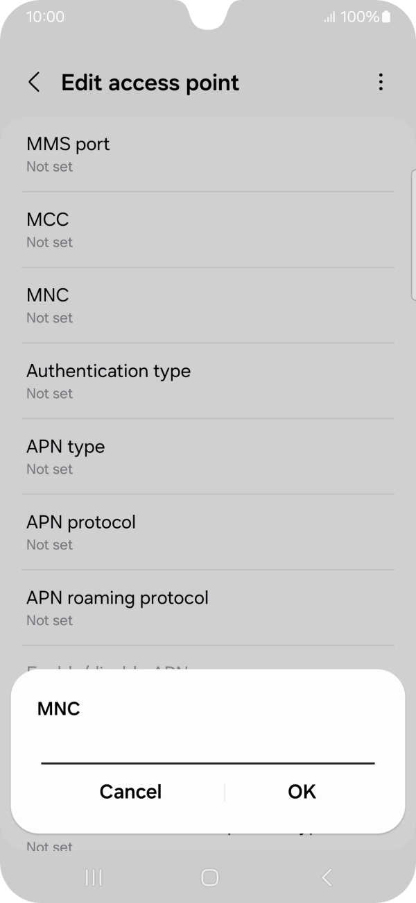 Key in 10 and press OK.