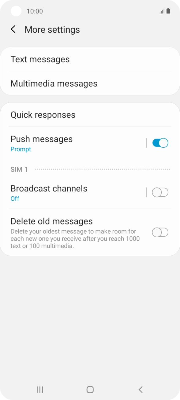 Press Text messages.