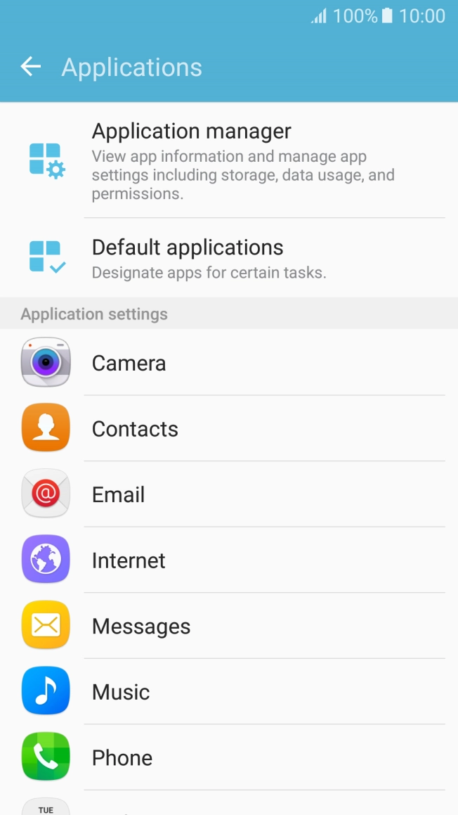 Press Application manager.
