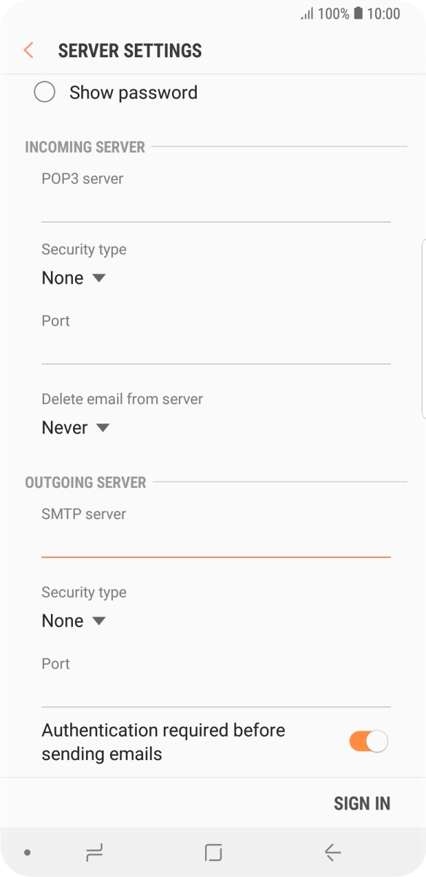 Press the drop down list below 'Security type'. Press the drop down list below 'Security type'.