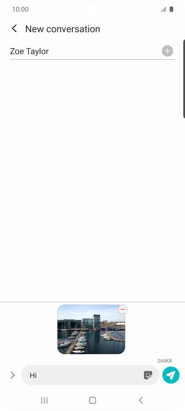 Press the send icon when you've finished your picture message.