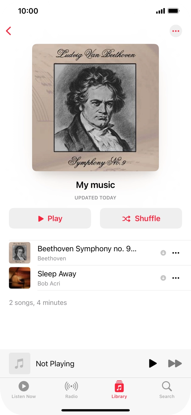 Go to the required category or playlist and press the required audio file.