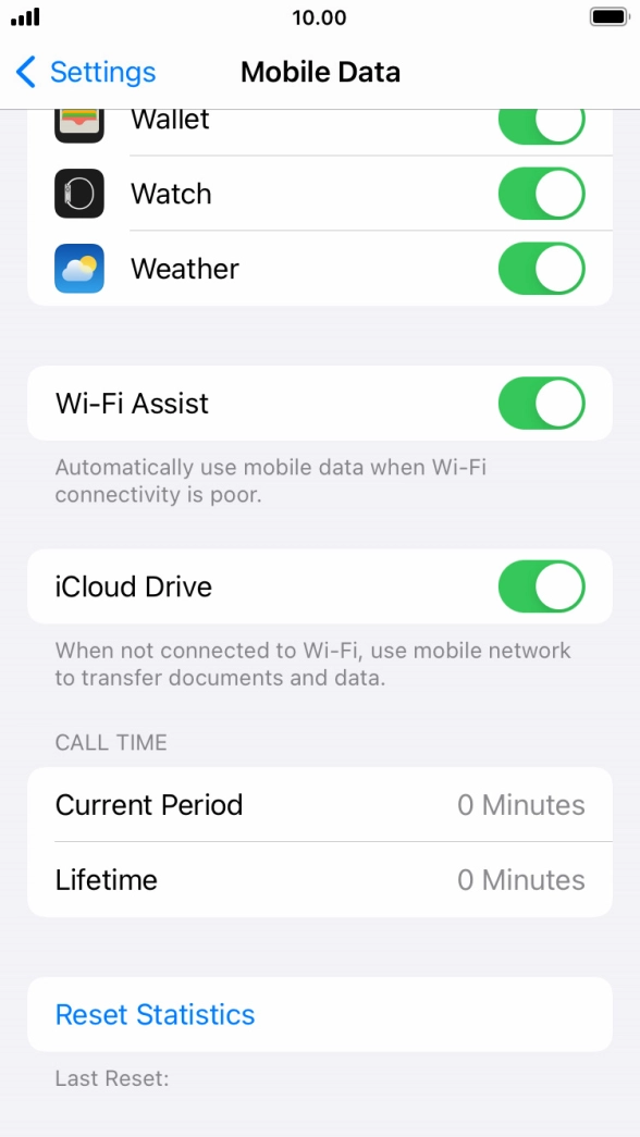 Press the indicator next to 'Wi-Fi Assist' to turn the function on or off.