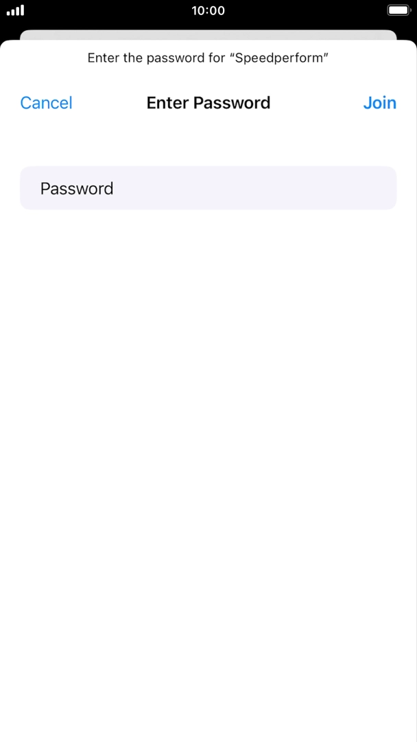 Key in the password for the WiFi network and press Join.