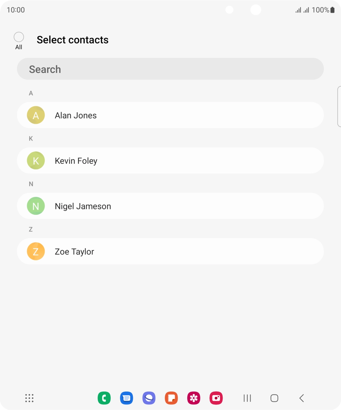 Press the field above 'All'.