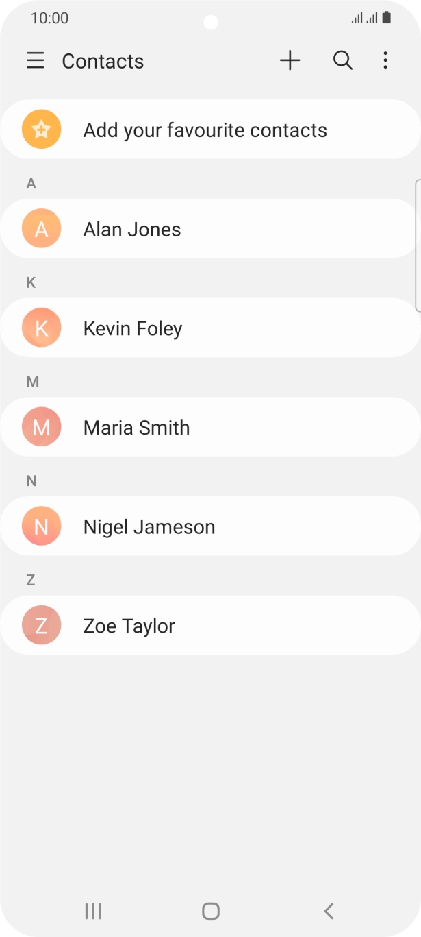 Press the new contact icon.