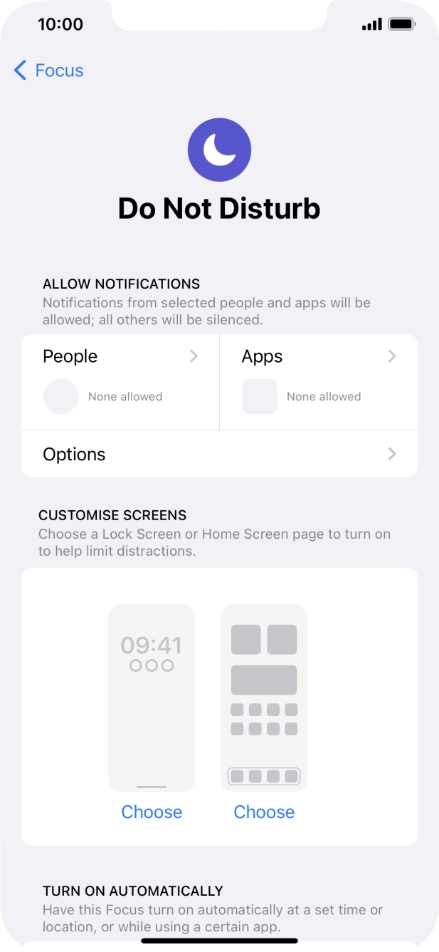 Press People and follow the instructions on the screen to select which contacts you would like to receive calls and notifications from when Do Not Disturb is turned on. Press People and follow the instructions on the screen to select which contacts you would like to receive calls and notifications from when Do Not Disturb is turned on.