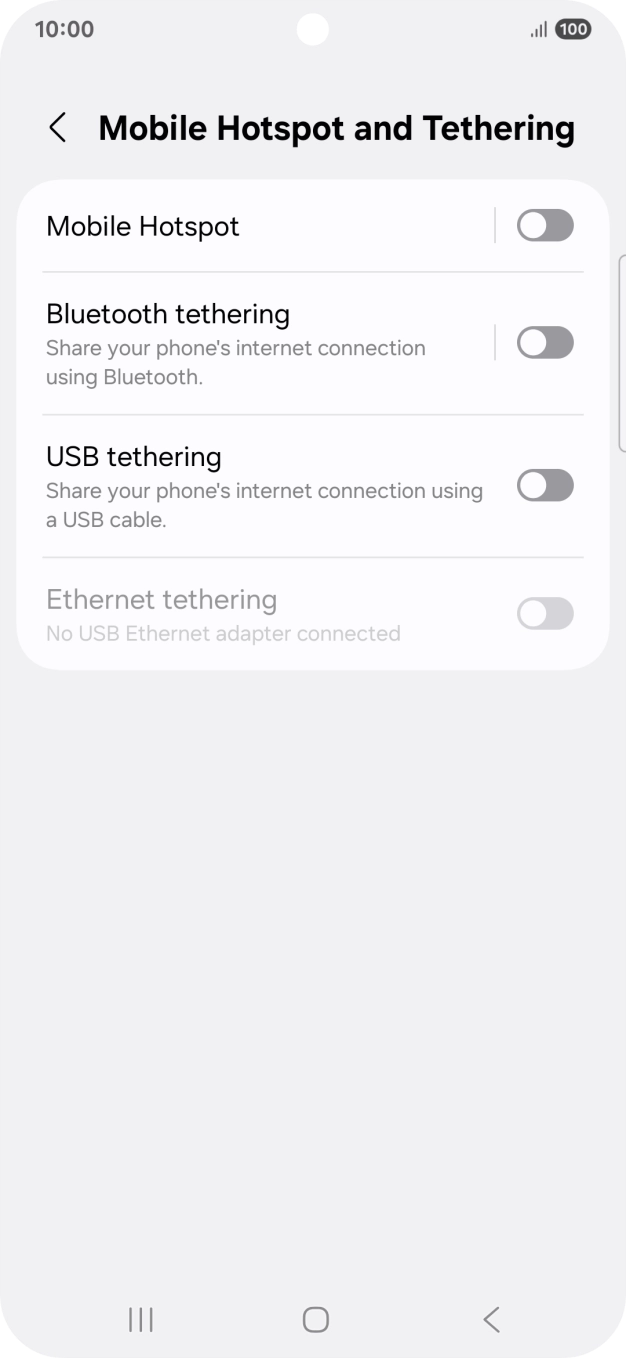 Press Mobile Hotspot.